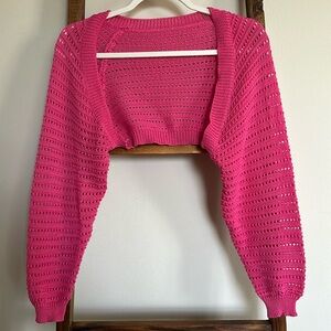 Cropped Crochet Knit Shrug Bolero Sweater